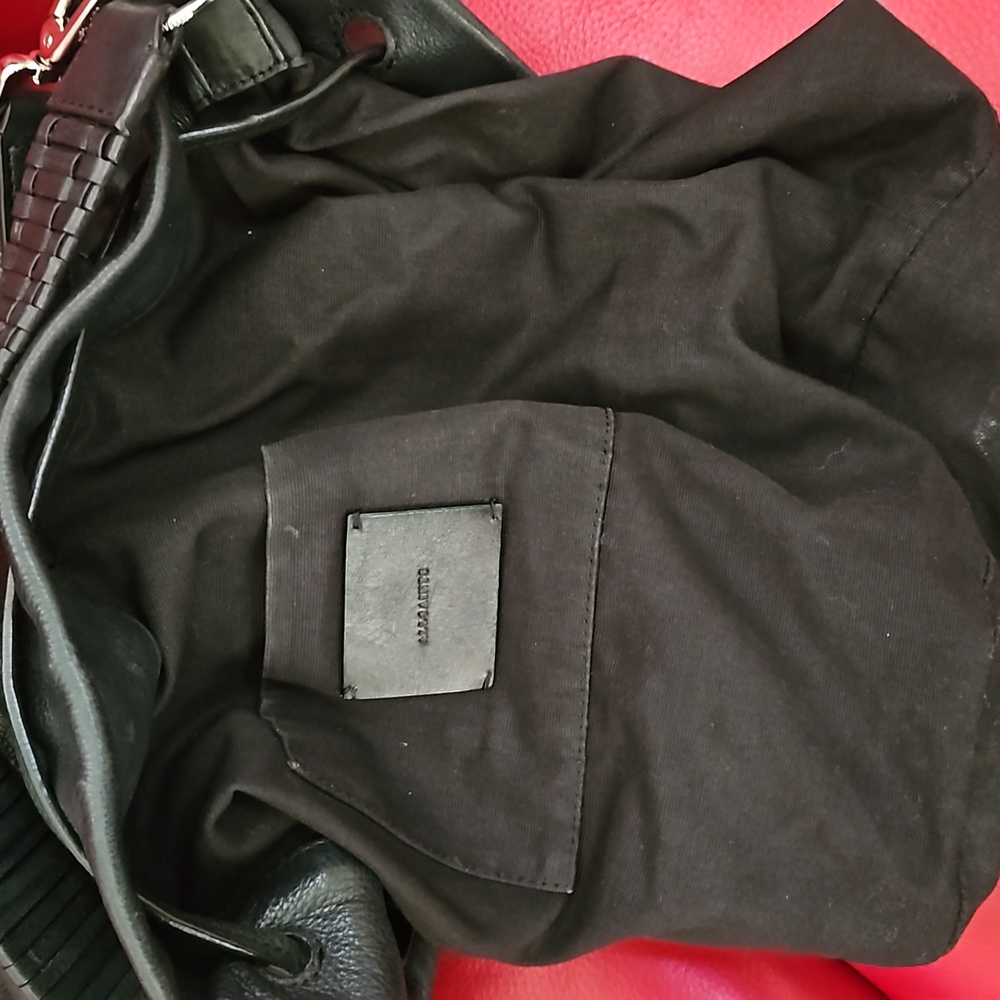 ALLSAINTS Capotal Collection Black Leather Bucket Bag All Saints SAMPLE - Picture 10 of 12